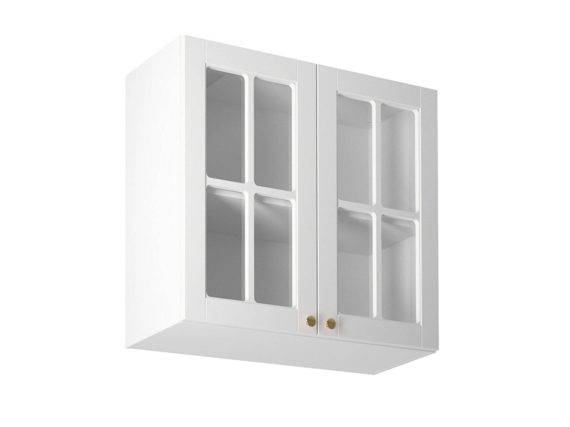 Viršutinė virtuvės spintelė, 2 durų, vitrina, G80S, balta, matinė, balta