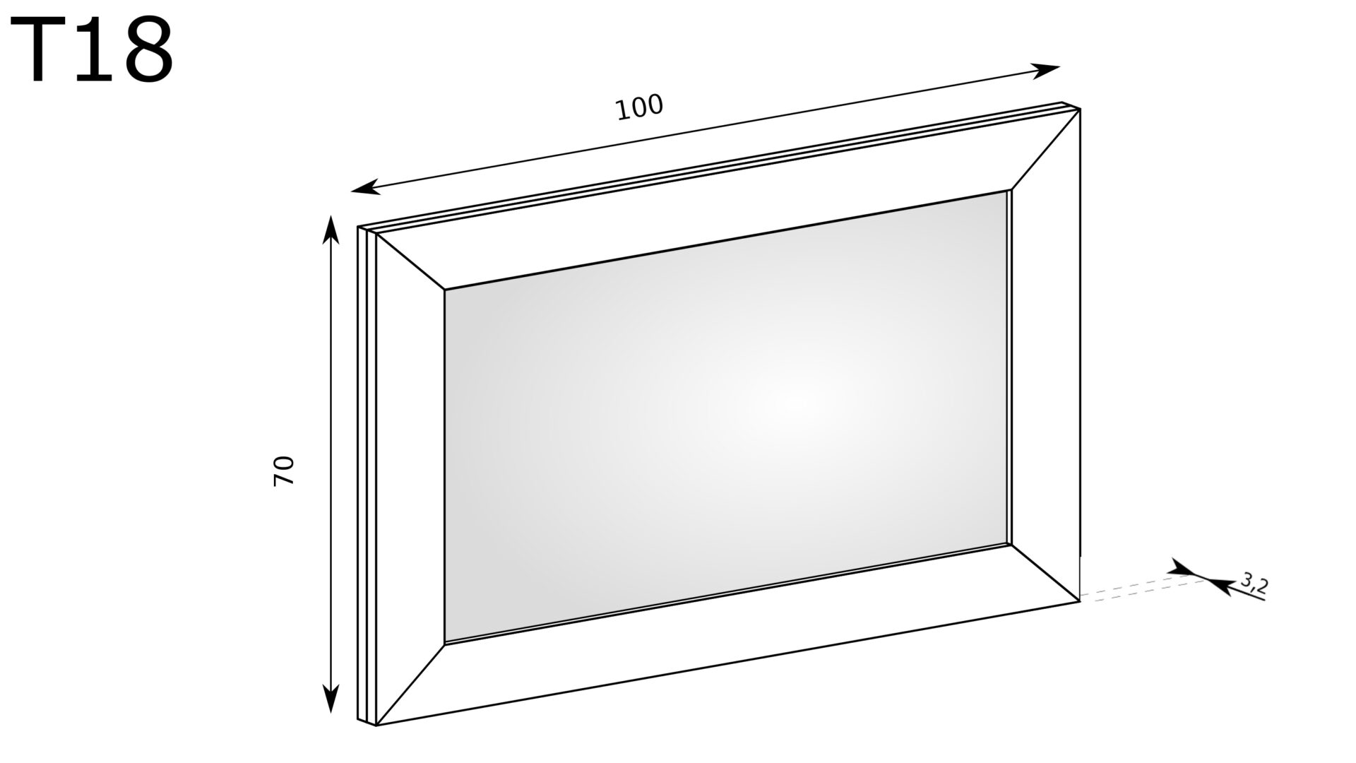 TADEUSZ-18 - „Lefkas“ ąžuolinis pakabinamas veidrodis - Paveikslėlis 2