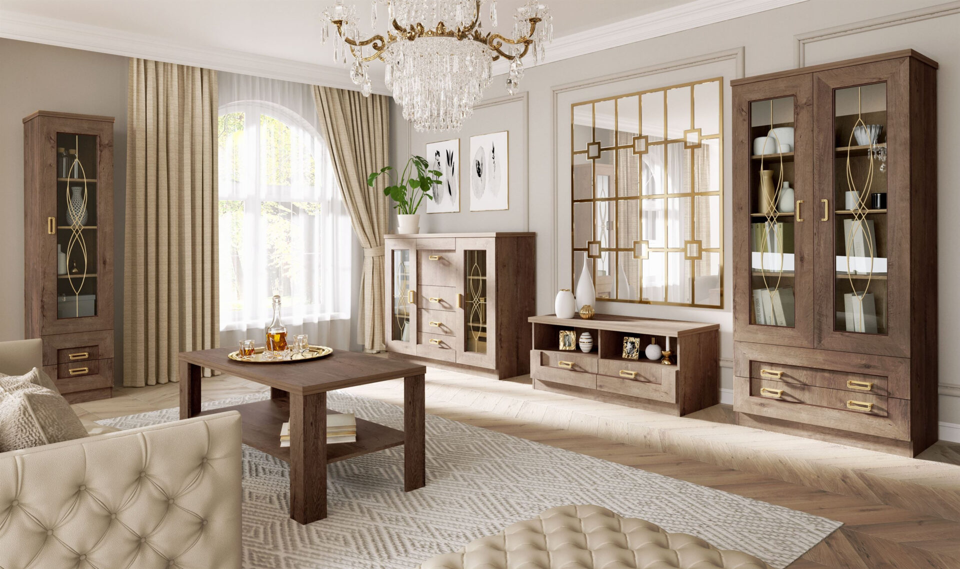 TADEUSZ-18 - „Lefkas“ ąžuolinis pakabinamas veidrodis - Paveikslėlis 4