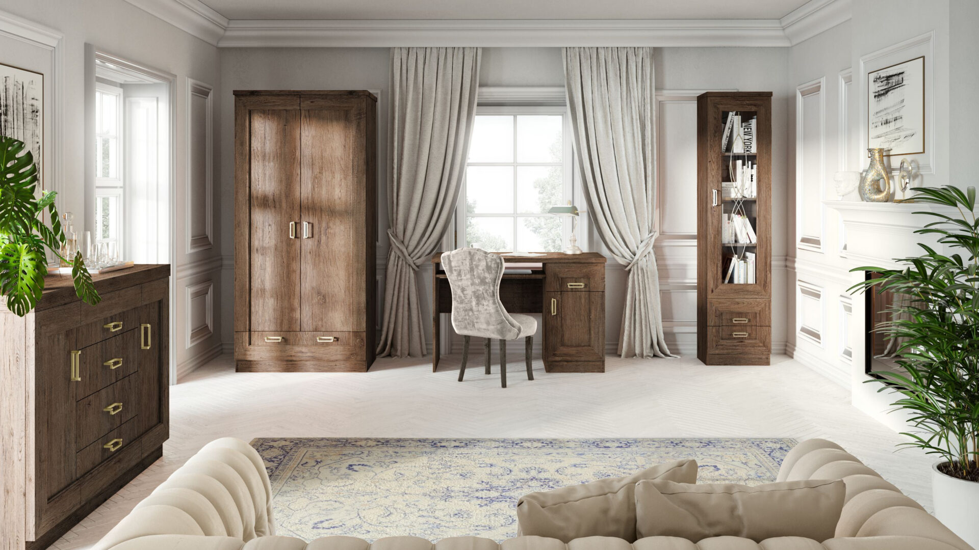 TADEUSZ-18 - „Lefkas“ ąžuolinis pakabinamas veidrodis - Paveikslėlis 5