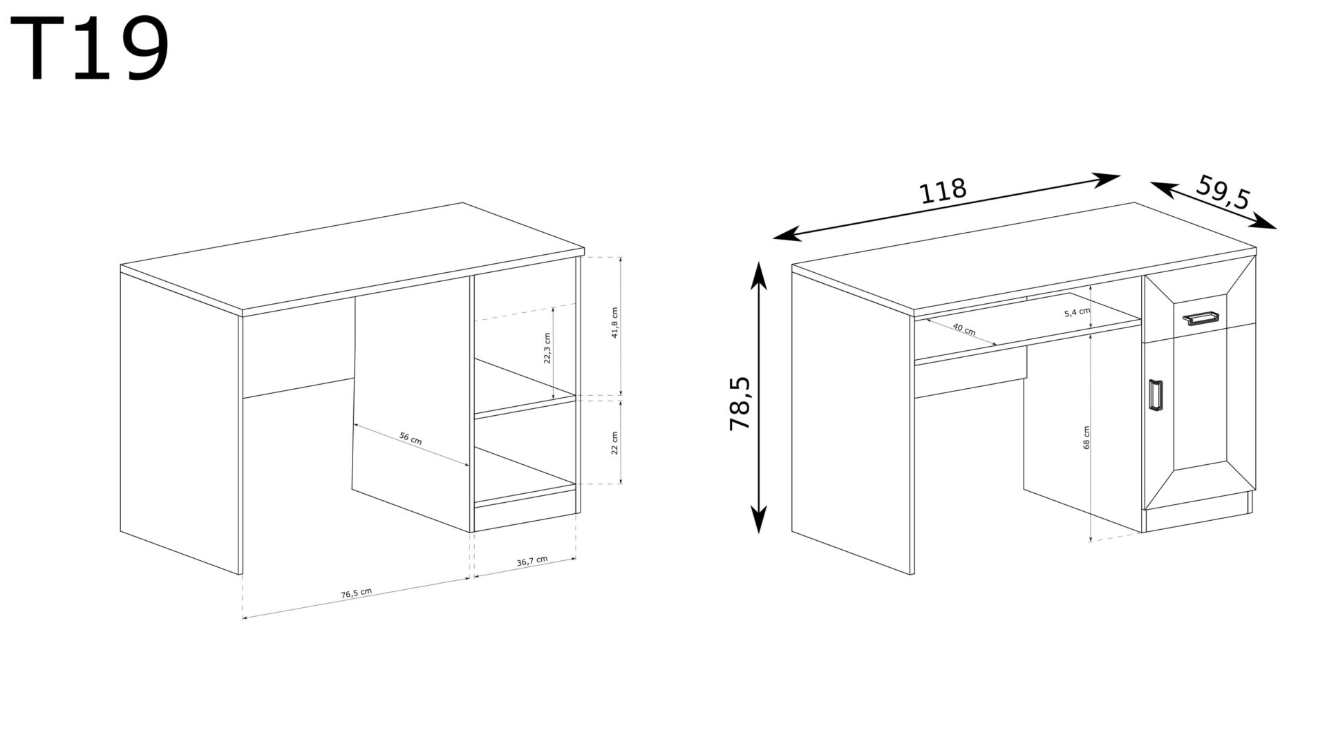 TADEUSZ-19 - Rašomasis stalas 1D1S Šimtmečio ąžuolas - Paveikslėlis 2