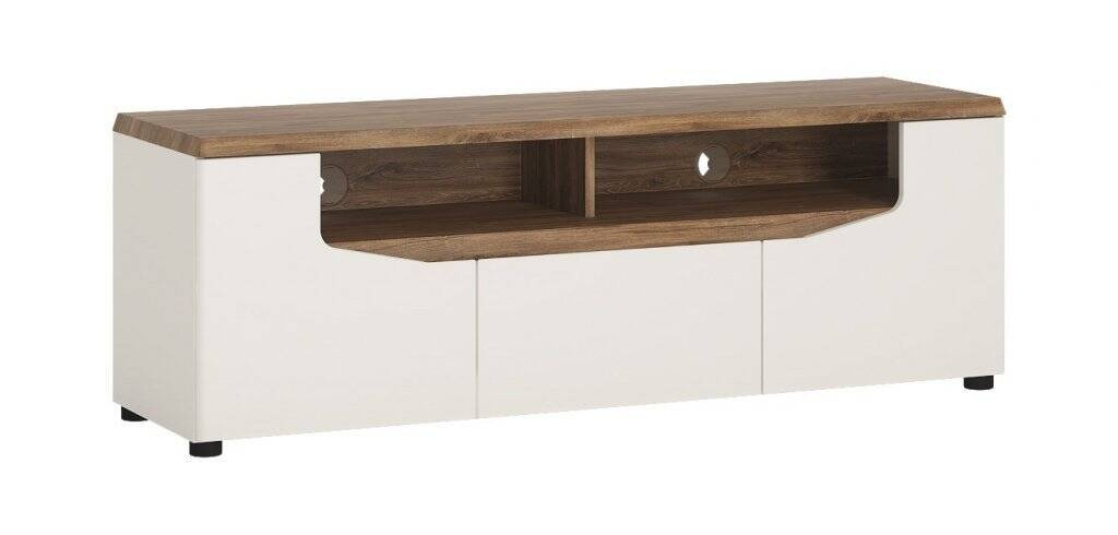 Toledo TOLF01 - 2D1S TV spintelė, balta/Stirling ąžuolo spalvos