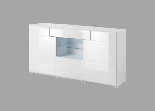 Toledo WM komoda su stalčiais 3D1S balta / blizgi balta