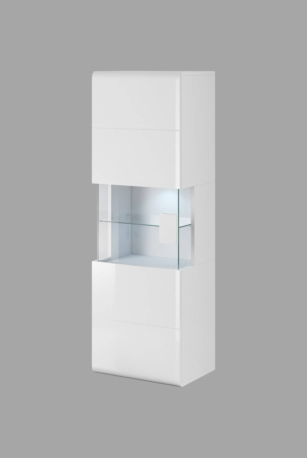 Toledo WM 1 durų sieninė spintelė, balta / blizgi balta