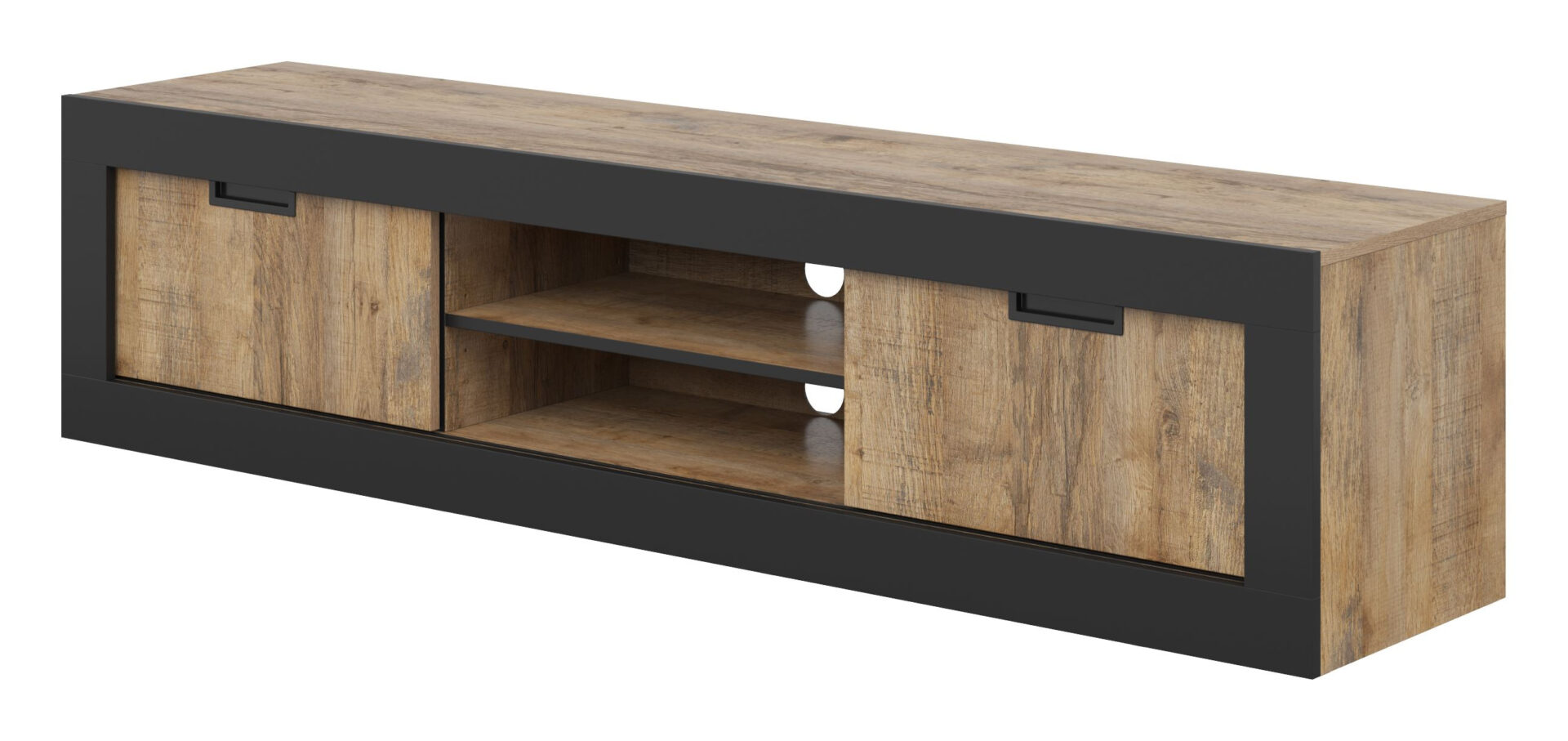 Tudor - 2 durų TV spintelė Samdal Oak Matte Black