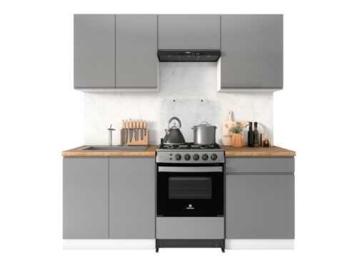 Pilkos spalvos virtuvės komplektas „Aspen Gray“ G80 G60KN G60-P D80Z D60S1