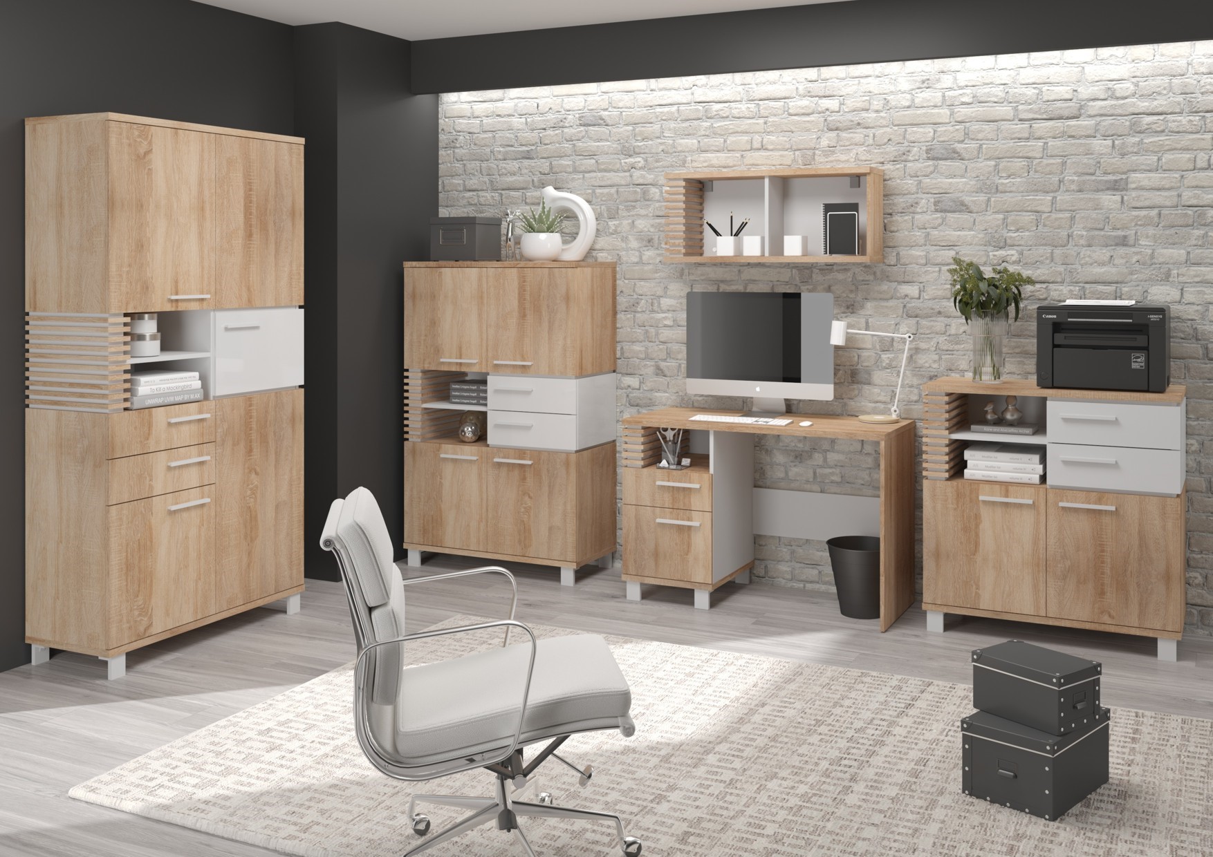 MILAR baldai #5 jaunimo sieninės spintelės komplektas