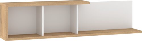 BRITA 13 baldų sieninė lentyna svetainei, kremonos ąžuolo balta spalva