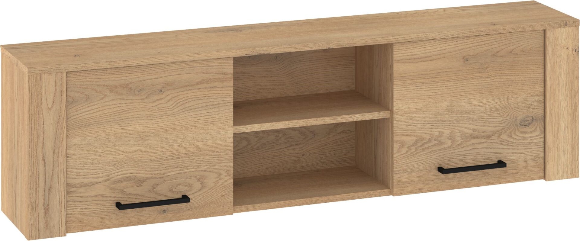 DELIS 13 baldai, sieninė lentynų spintelė su durelėmis, kremonos ąžuolas