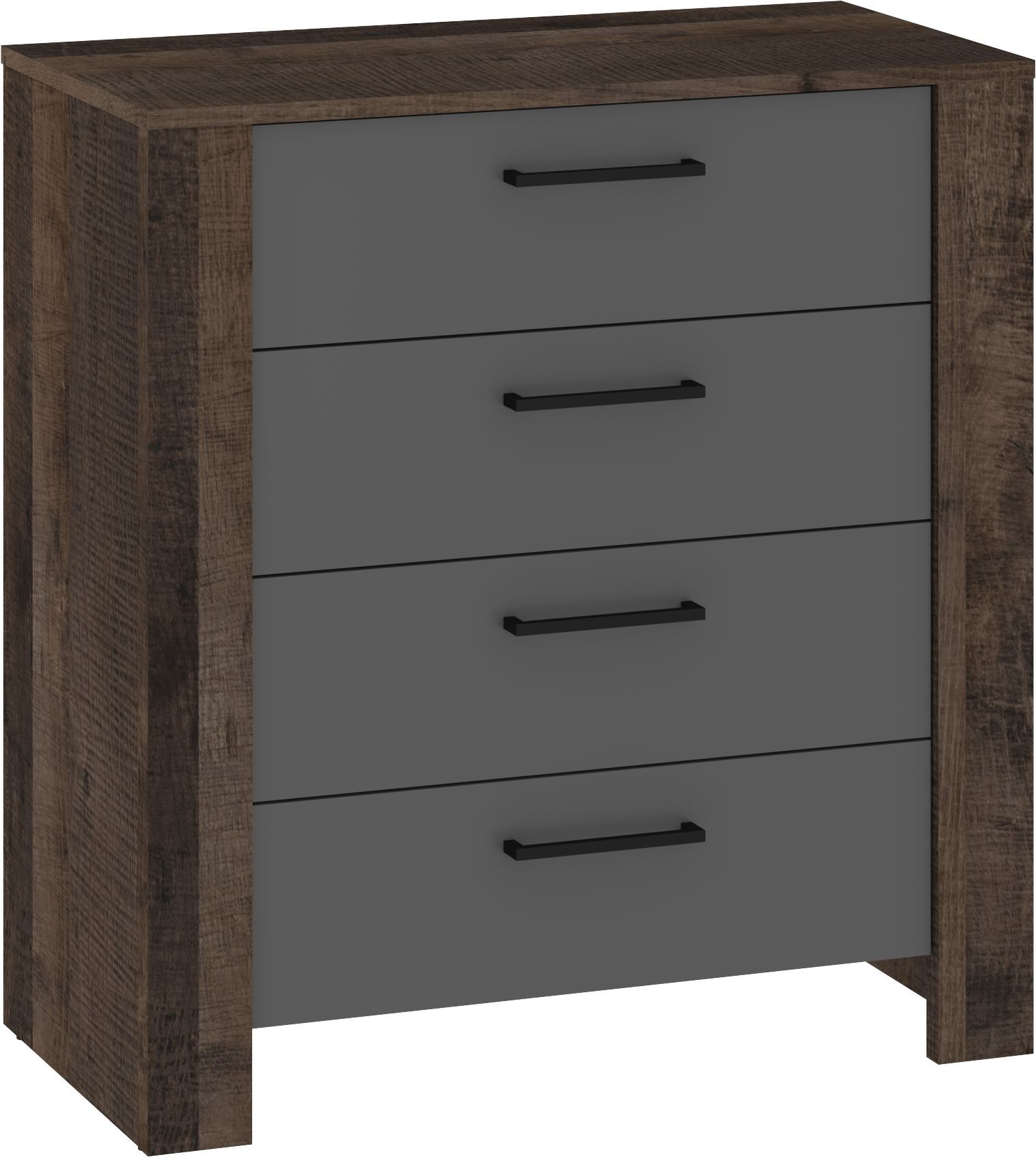 DELIS 05 baldų komoda svetainei, miegamajam, ąžuolo, granito spalvos