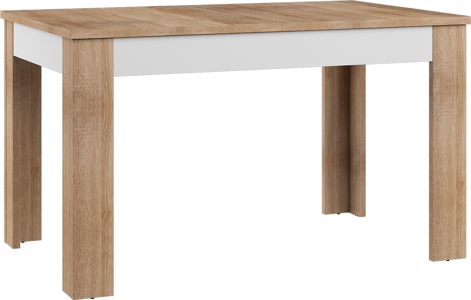 BRITA 22 baldai, išskleidžiamas stalas svetainei, valgomajam, Sonoma ąžuolas, baltas