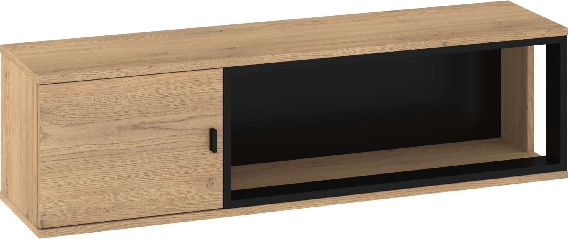 GAVES 15 baldai, sieninė lentyna, palėpė, ąžuolas „Cremona“, juoda