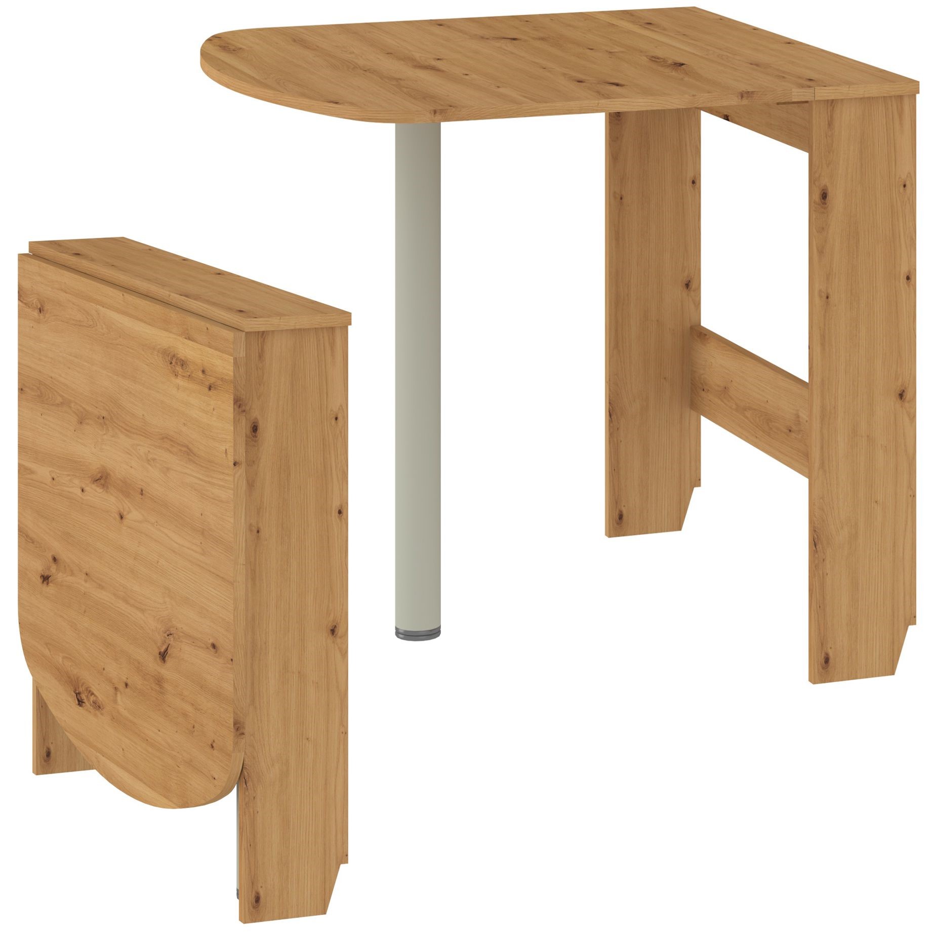 6 PART sulankstomas sieninis stalas valgomojo virtuvei, ąžuolo spalvos