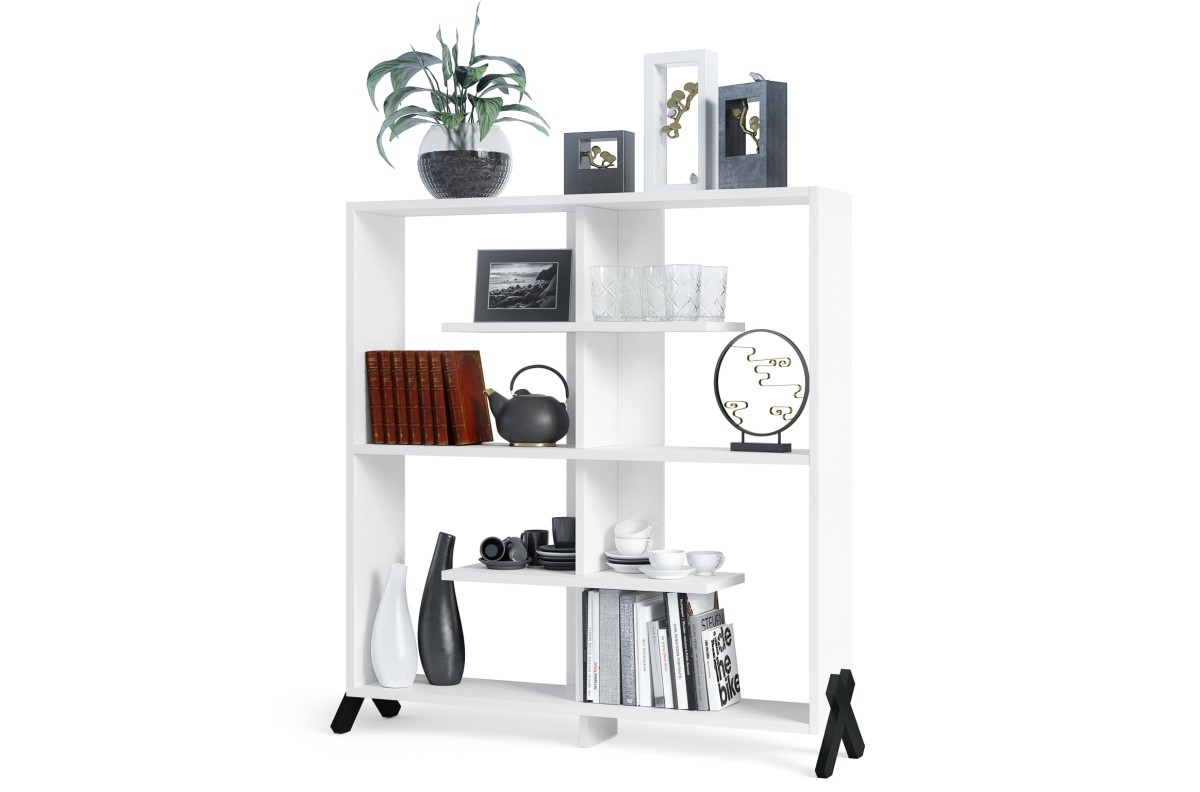 VIK R-110 lentyna, matinė balta - MINI biblioteka svetainei