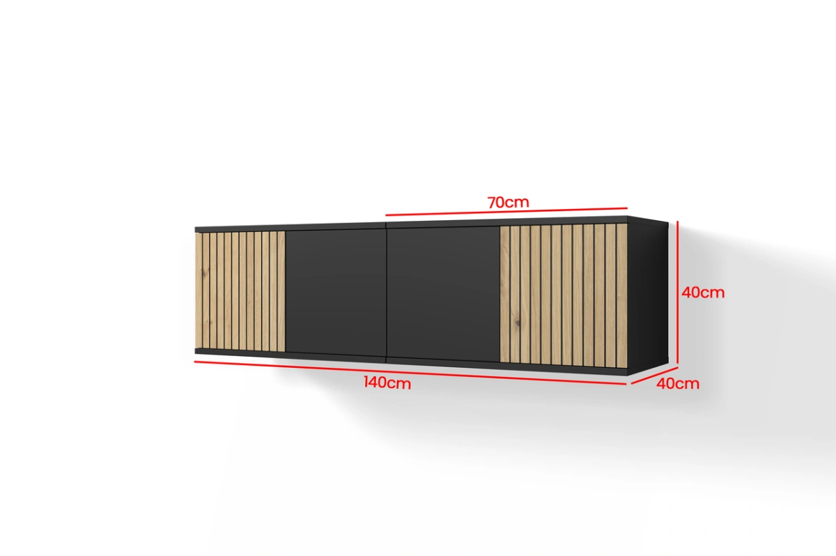 Lofto stiliaus TV spintelė su grotelėmis, 140 cm, Ross - Paveikslėlis 4