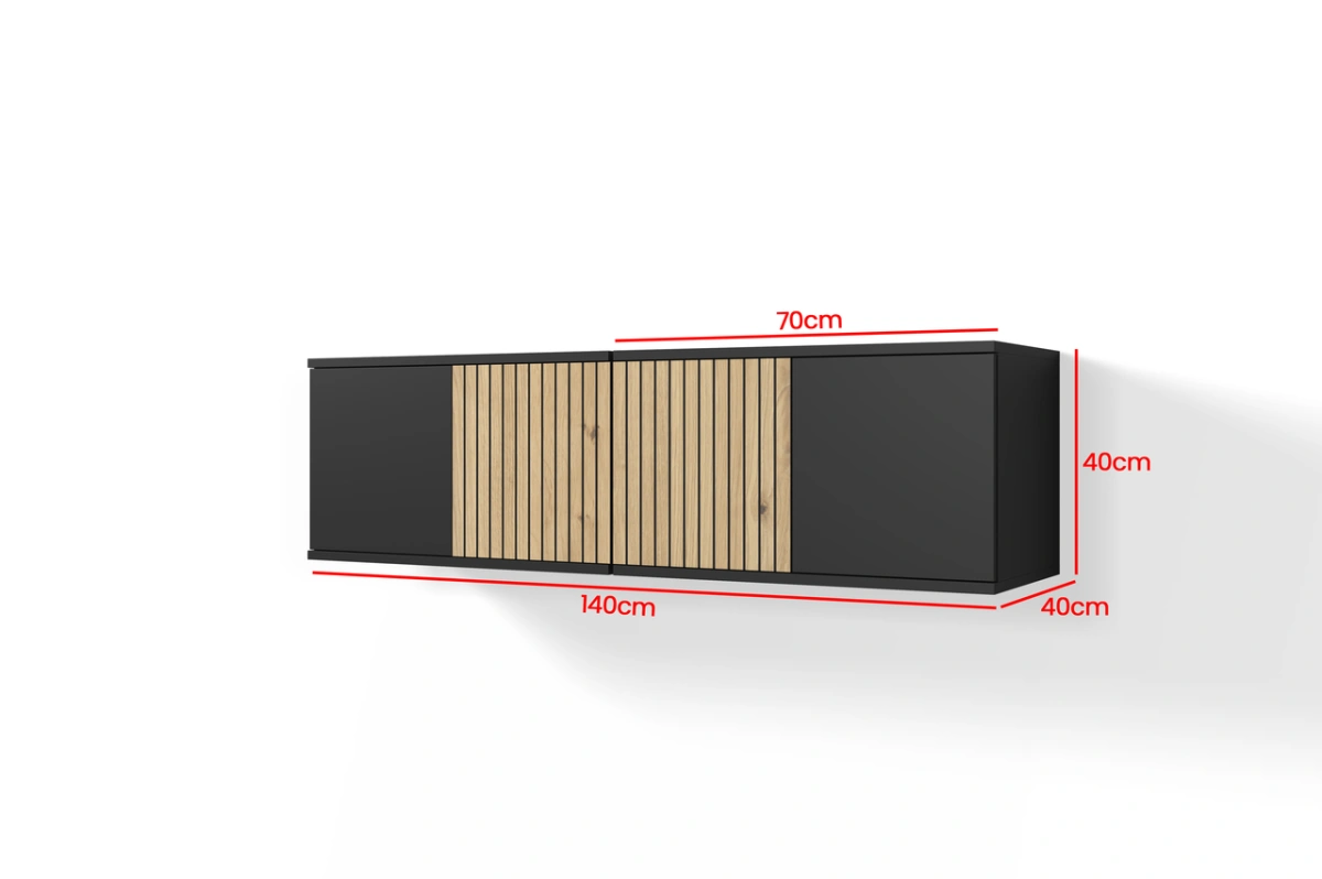 Lofto stiliaus TV spintelė su grotelėmis, 140 cm, Ross - Paveikslėlis 5