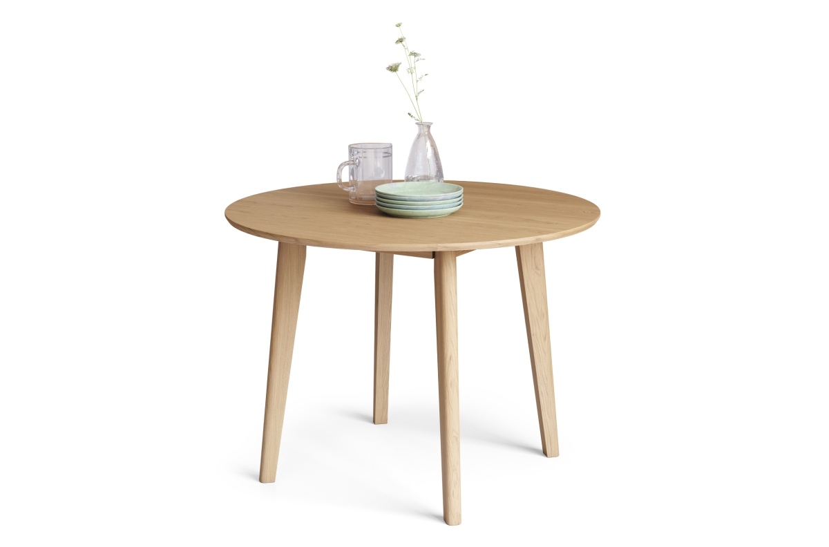 ROXY Natural Oak - APVALUS MEDINIS STALAS VIRTUVEI/VALGOMAJAM RETRO STILIUI