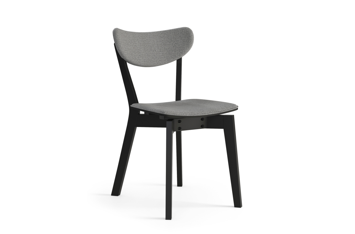 ROXY pilka (Spirit 15 audinys) / juodas rėmas - MEDINĖ APMUŠTA KĖDĖ SVETAINEI, VALGOMAJAM, RETRO VIRTUVEI