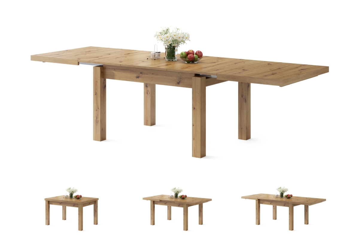 ROYAL Artisan Oak - KLASIKINIS STALAS 120x90, IŠPLĖSTAMAS IKI 270 cm!