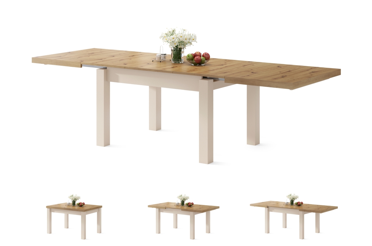 ROYAL Artisan ąžuolo/smėlio spalvos (šampano spalvos) – IKI 2,7 m ilgio ištraukiamas stalas