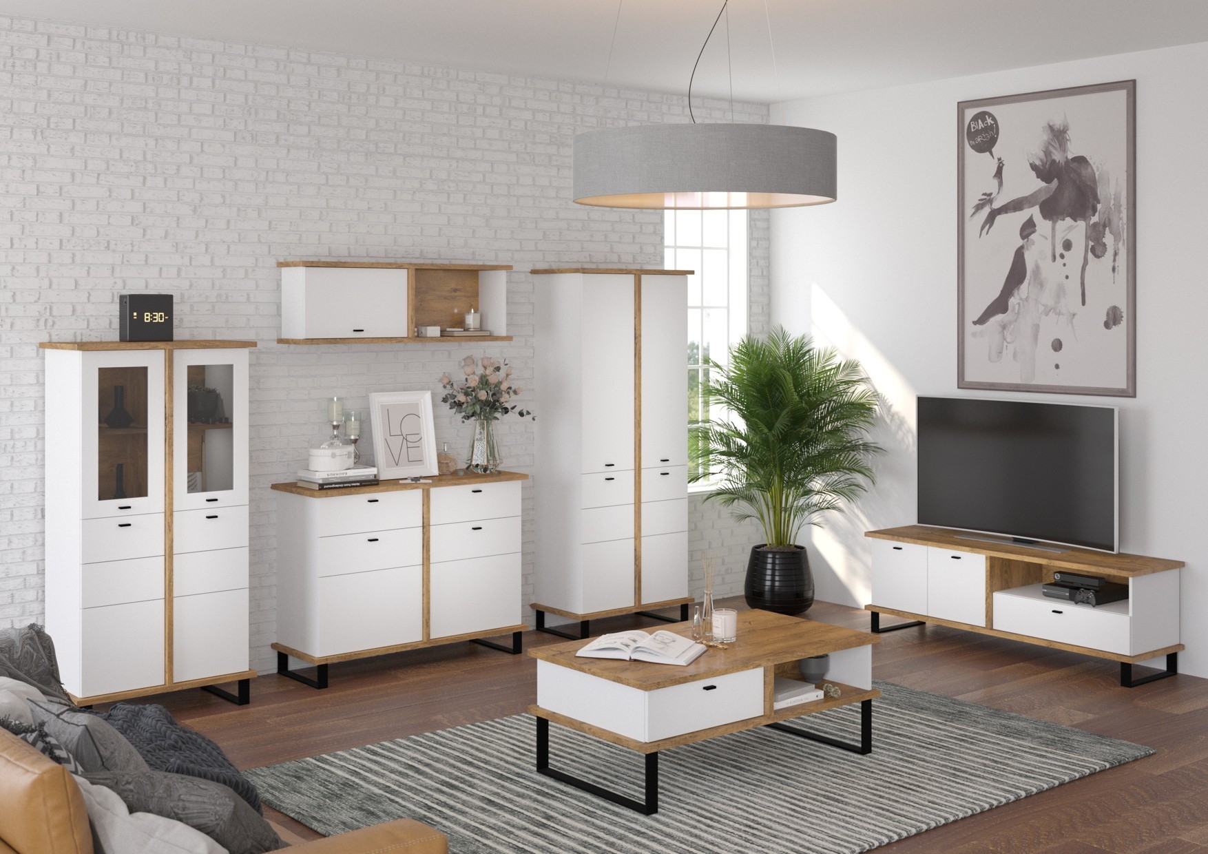 CRASSY baldai #3 svetainės baldų sieninė spintelė