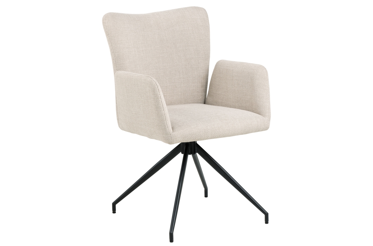 SARETTA Beige (Basel 24 audinys) - MODERNI APMUŠTA SUKAMA KĖDĖ SVETAINEI / VALGOMAJAM / BIURUI / PALĖPEI