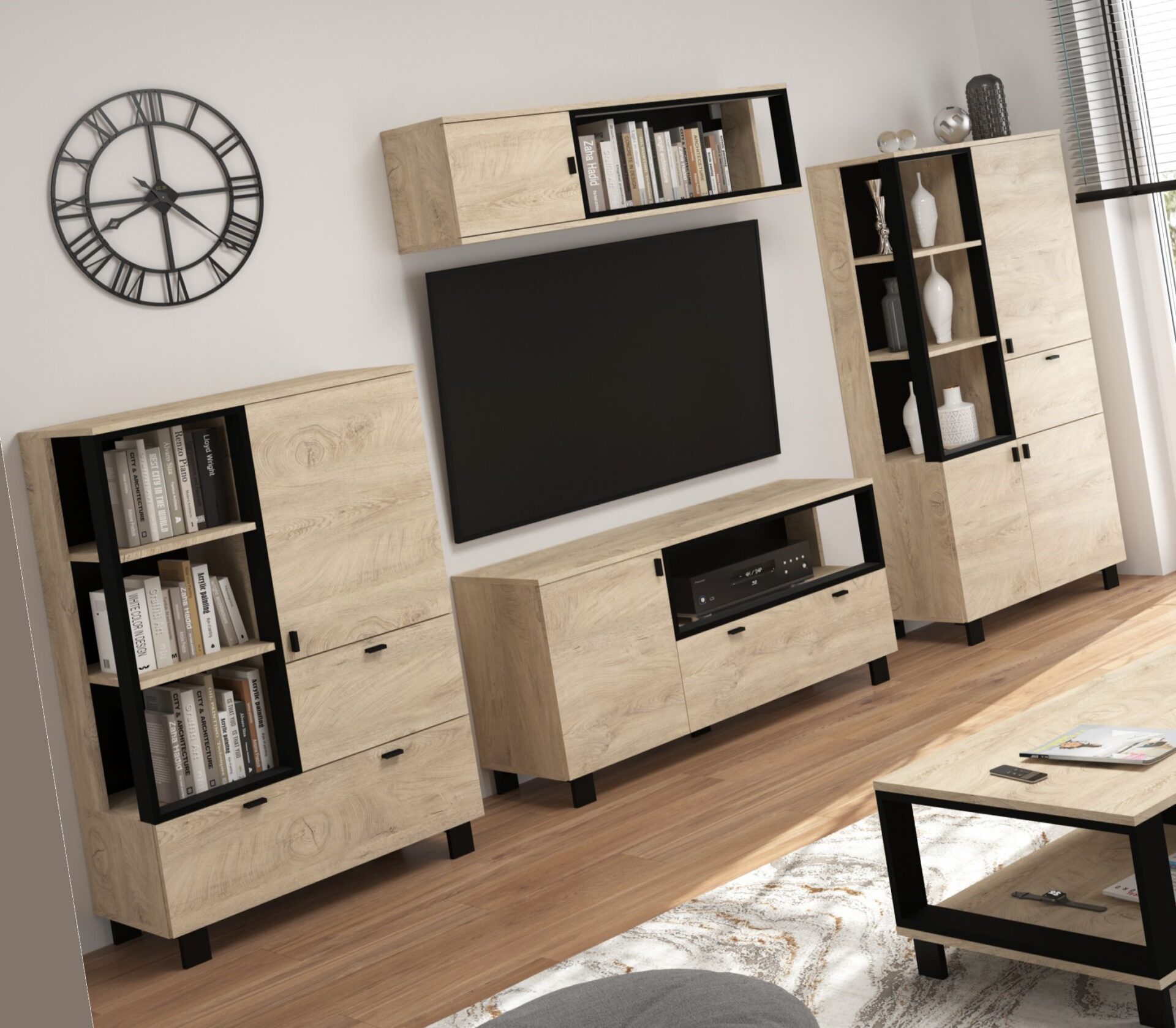 GAVES baldai #4 kambario sieninė spintelė knygų lentyna TV spintelė pakabinama lentyna endg.cz