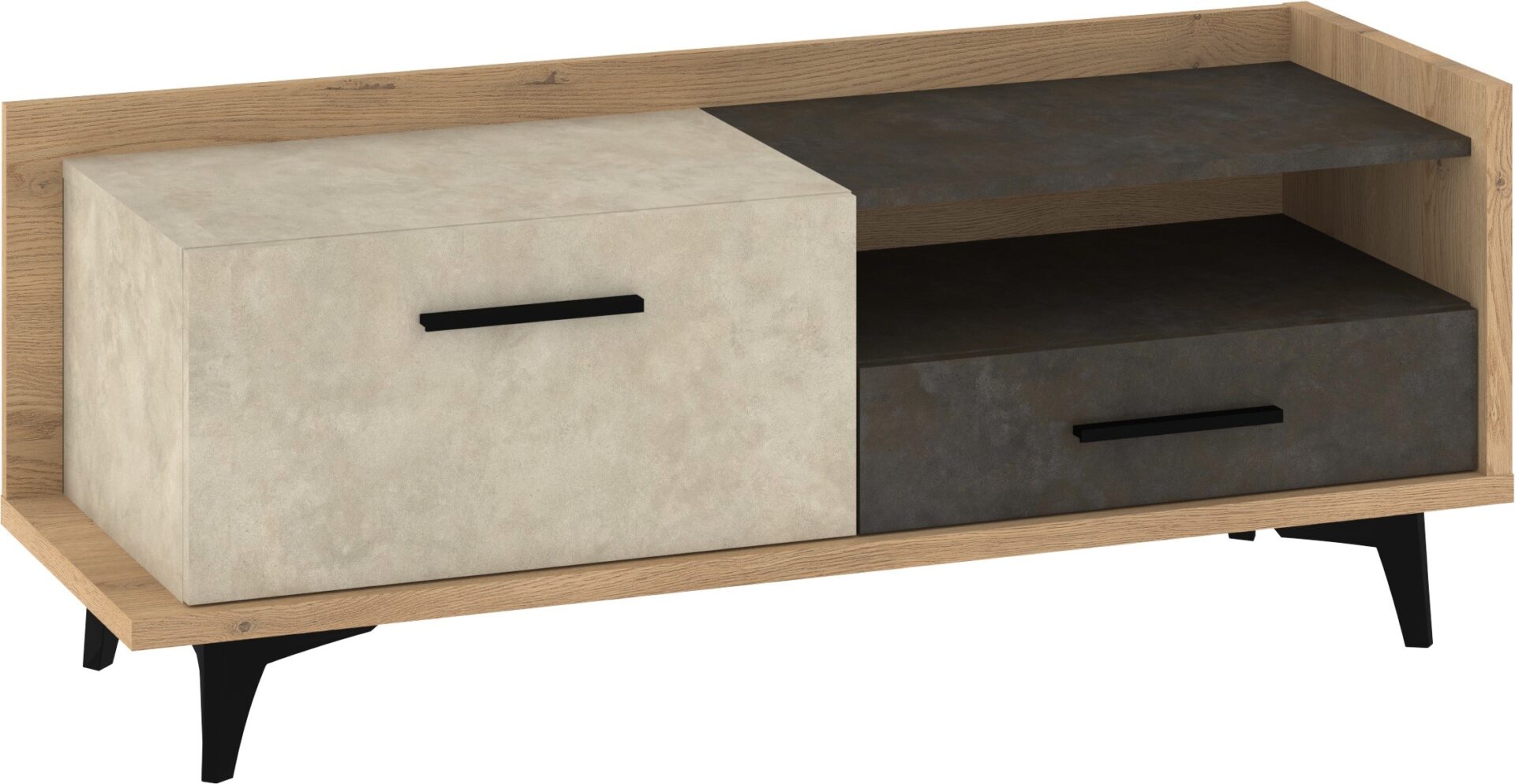 DOX 08 baldai maža komoda stalas TV spintelė su stalčiumi kremona granada ąžuolas