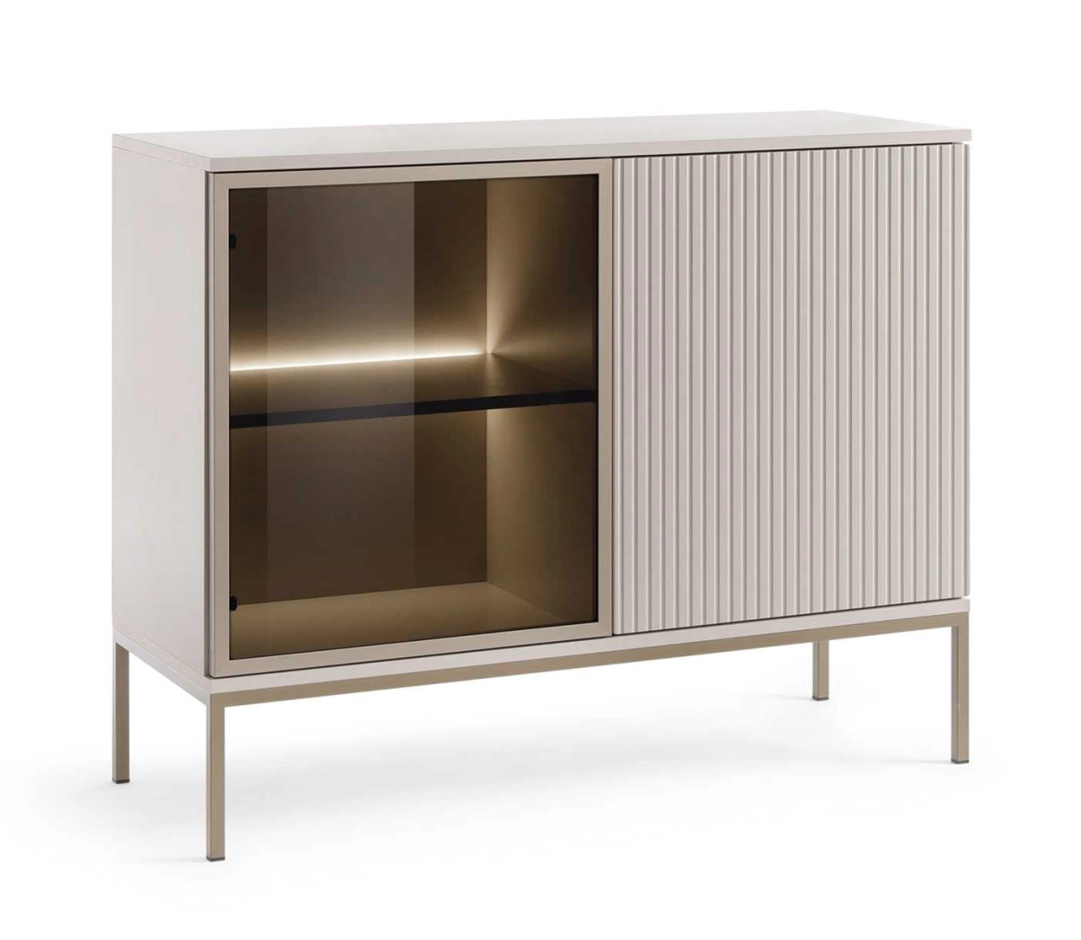 Žavinga komoda su apšvietimu Sento K104 kašmyro spalvos