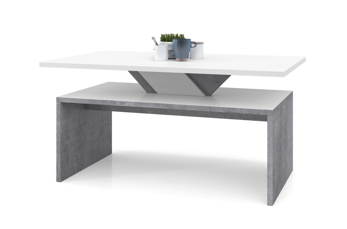 SISI baltas/tūkstantmečio betonas - MODERNUS PILKAS kavos staliukas