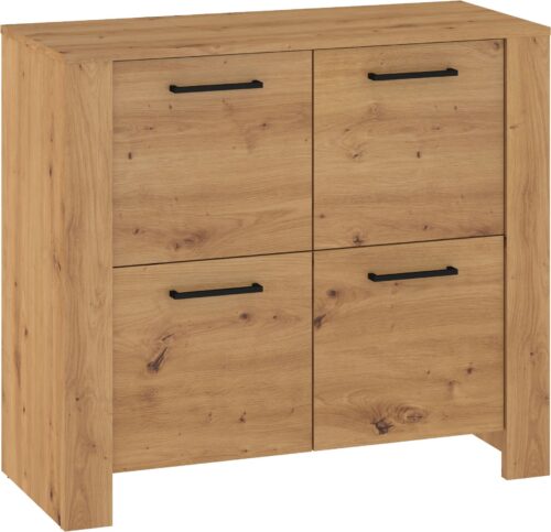 DELIS 04 baldų komoda su durelėmis svetainei, miegamajam, ąžuolo dirbiniai