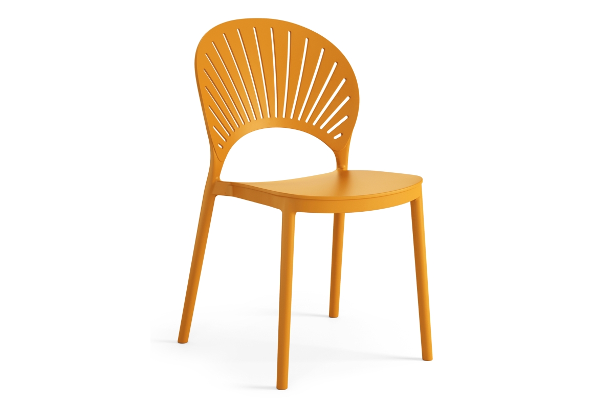 SOLEIL Mustard - MODERNI PLASTIKINĖ SODO KĖDĖ (virtuvėje, kavinėje, sode) [SUDEDAMA VIENĄ KARTĄ]