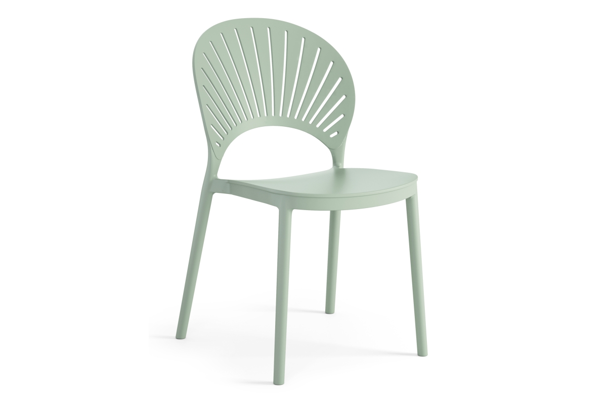 SOLEIL Pastel Green - MODERNI PLASTIKINĖ SODO KĖDĖ (virtuvėje, kavinėje, sode) [SUDEDAMA VIENĄ KARTĄ]