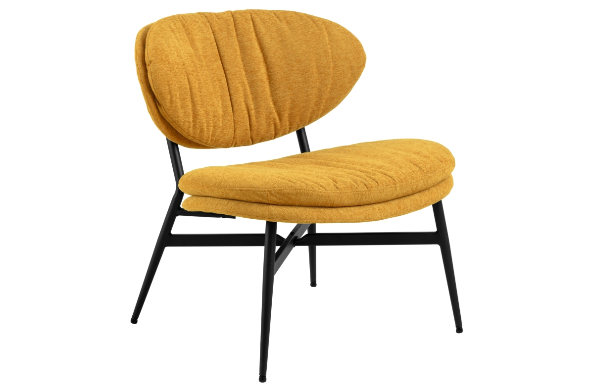 SOPHIA Garstyčių spalvos (Apia 280 audinys) / juodas rėmas - APMUŠTAS KĖDĖ SVETAINEI / BIURUI