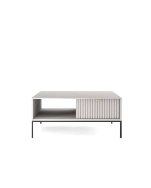 Nova L104 kavos staliukas, suoliukas, lentyna, stalčius, pilkas/juodas rėmas