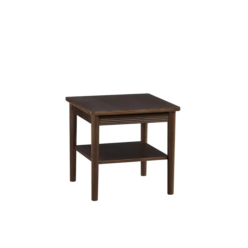 CANTIERO kvadratinis kavos staliukas - CAN.076.12 su lentyna, natūralus amerikietiško riešuto lukštas