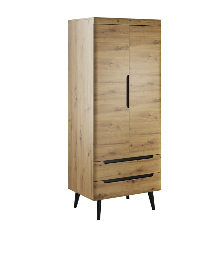 Nordi NSZ80 spinta, dviejų durų, stalčiai, pakabinimo karnizas, „Artisan Oak“ / juoda