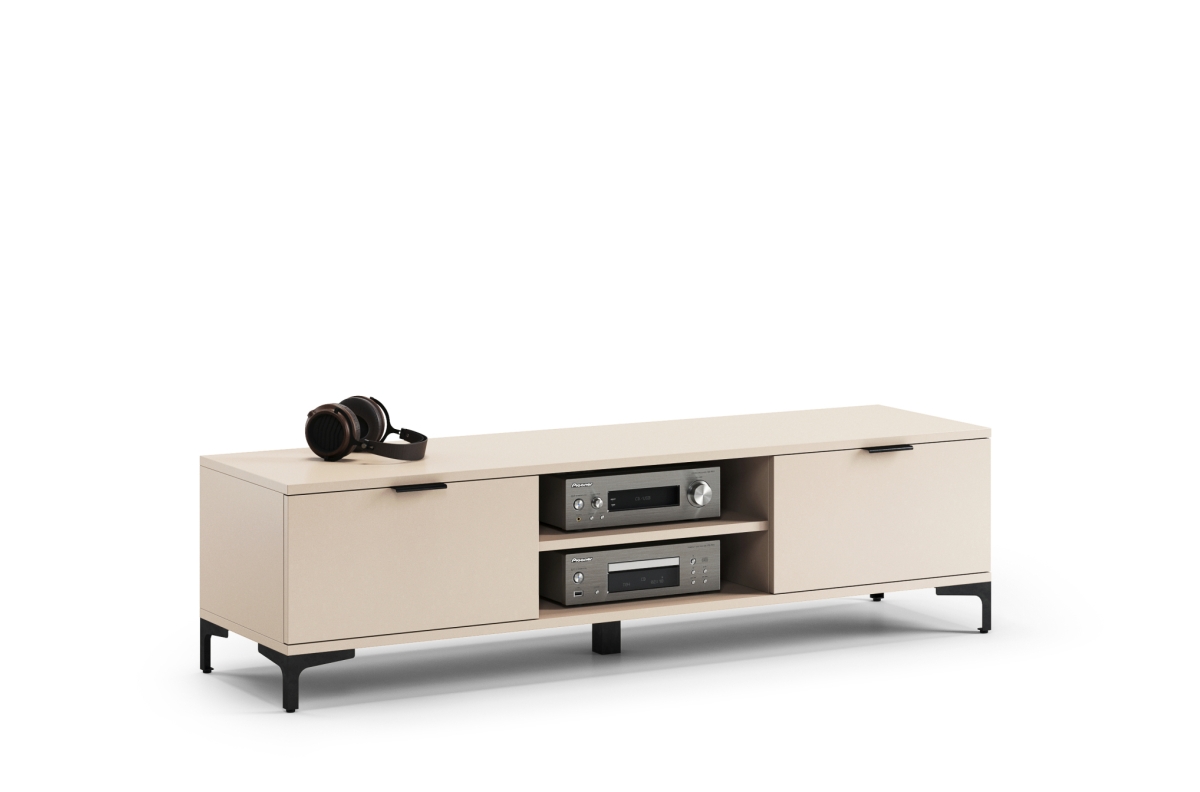 LANA RTV-150 smėlio spalvos (šampano spalvos) spintelė - TV staliukas svetainei su stalčiais