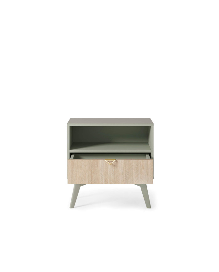 Forest S54 naktinis staliukas, stalčius, niša, eukalipto/eglutės raštas, skandinaviškas - Paveikslėlis 2