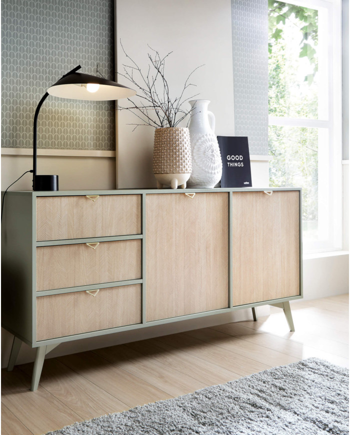 Forest S54 naktinis staliukas, stalčius, niša, eukalipto/eglutės raštas, skandinaviškas - Paveikslėlis 4