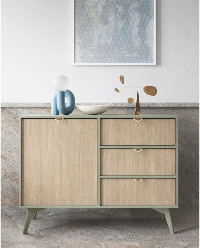 Forest S54 naktinis staliukas, stalčius, niša, eukalipto/eglutės raštas, skandinaviškas - Paveikslėlis 5