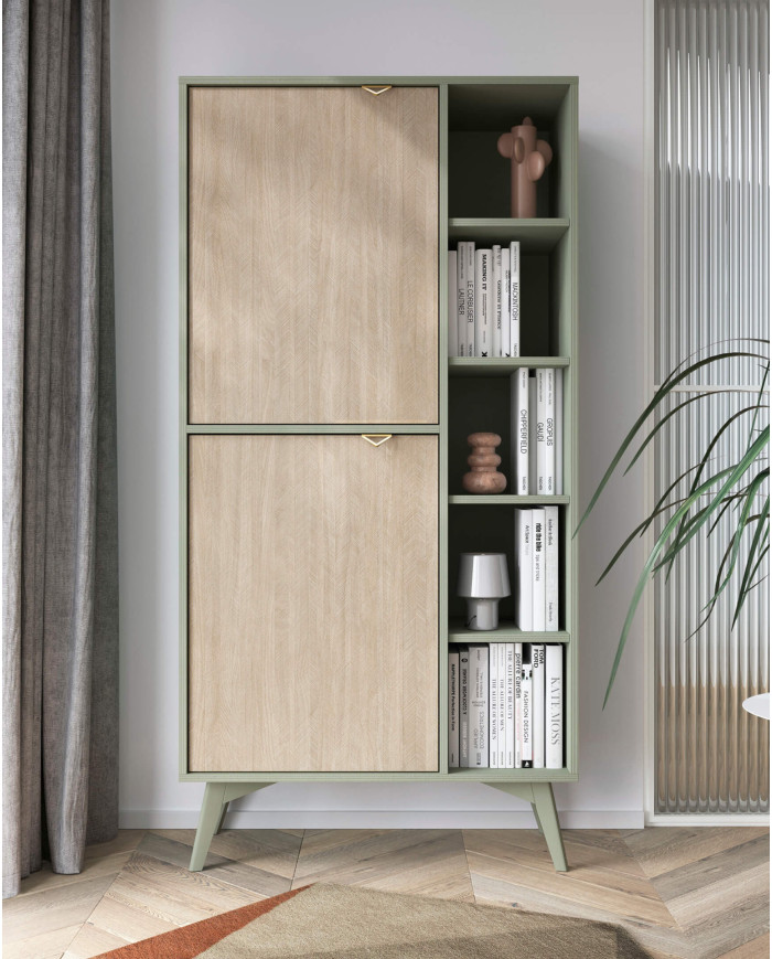 Forest S54 naktinis staliukas, stalčius, niša, eukalipto/eglutės raštas, skandinaviškas - Paveikslėlis 7