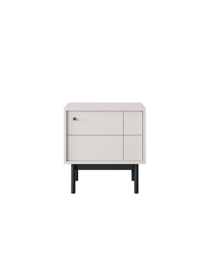 Japandi S-54 naktinis staliukas, vienvėrės durys, kašmyro/juodos spalvos - Paveikslėlis 3