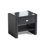 „Polibox“ naktinis staliukas, žemas, apmuštas, su stalčiumi ir įduba Gr5