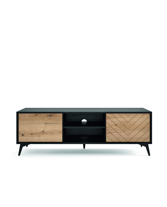 Diamond RTV154 TV spintelė, durelėmis, nišomis, Evoke ąžuolas/juoda