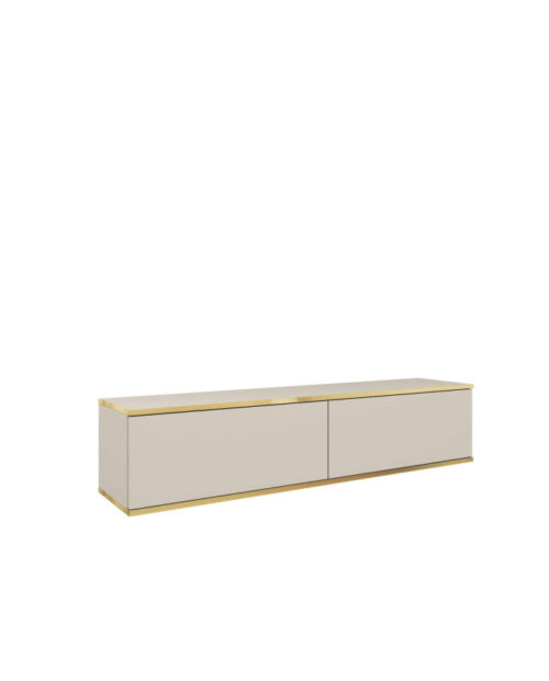 Oro 135 TV spintelė, durelėmis, montuojama ant sienos, smėlio/aukso spalvos