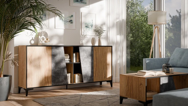 OVO 4D komoda iš senovinio ąžuolo medienos