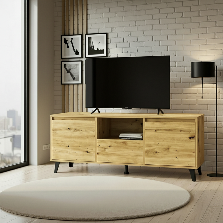 BORG TV spintelė, 2D1S, ąžuolo spalvos