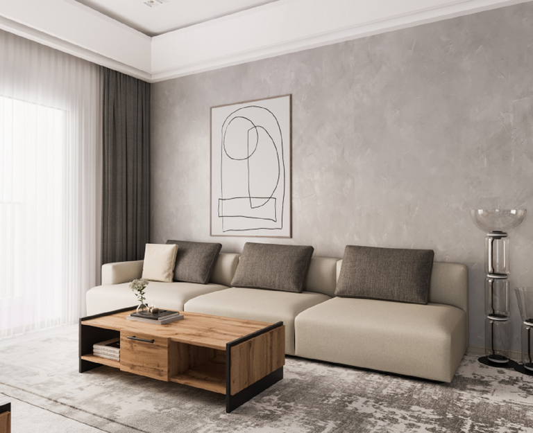 AMINO kavos staliukas, 1 vnt., ąžuolas / juodas