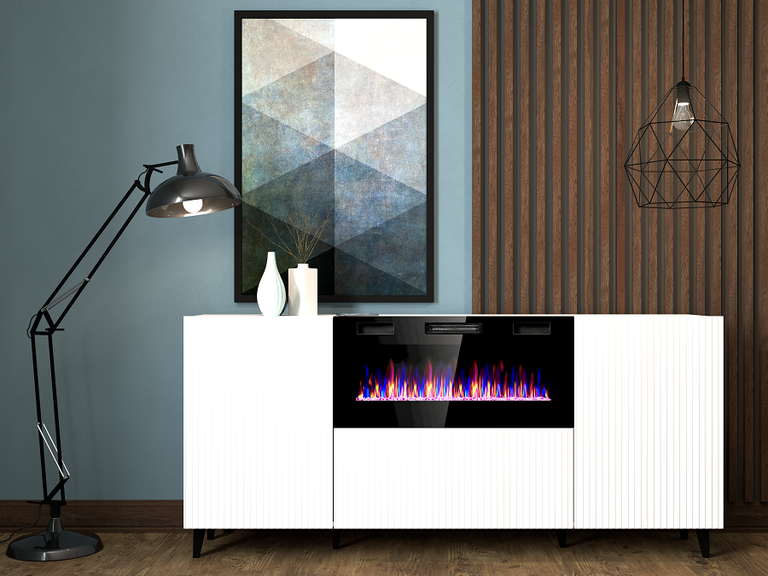 PAFOS komoda, 180 cm, balta, su židiniu